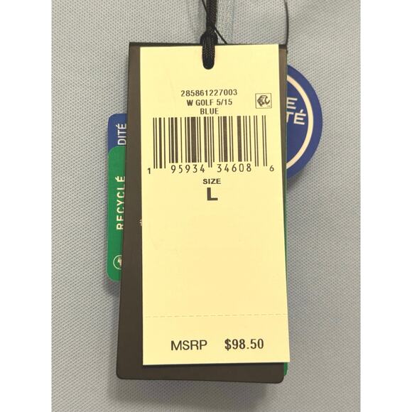 NWT Ralph Lauren RLX Golf Air Tech Pique-sl Mesh Mix Polo Baby Blue White Size L - Picture 5 of 12